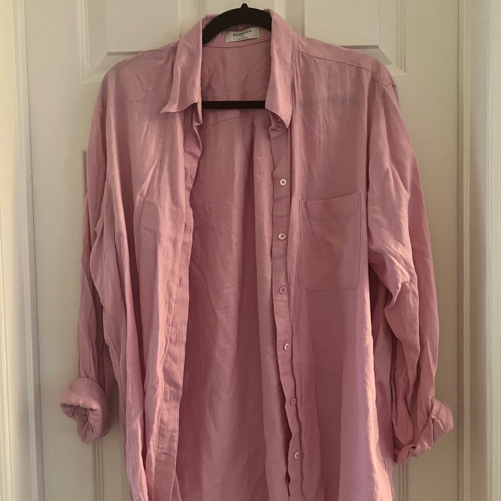 Babaton Linen Button-Up Shirt - Size S